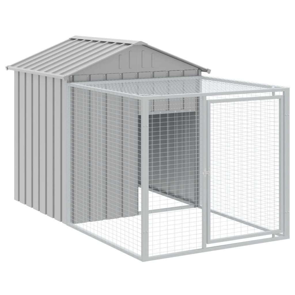 Galinheiro com anexo 117x813x123 cm aço galvanizado cinza-claro