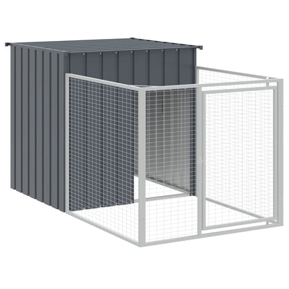 Casota p/ cães c/ parque 110x609x110 cm aço galvaniz. antracite