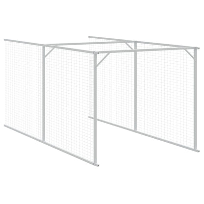 Casota p/ cães c/ parque 110x813x110 cm aço galvaniz. antracite