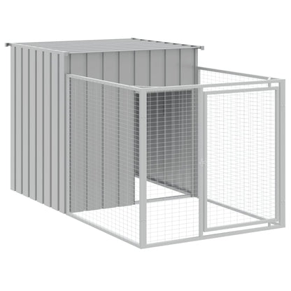 Casota p/cães c/parque 110x1017x110cm aço galvaniz. cinza-claro