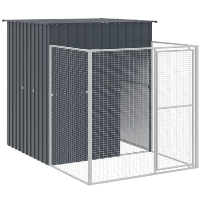 Casota p/ cães c/ parque 165x659x181 cm aço galvaniz. antracite