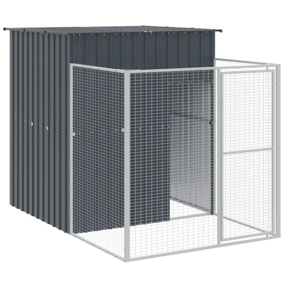 Casota p/ cães c/ parque 165x863x181 cm aço galvaniz. antracite