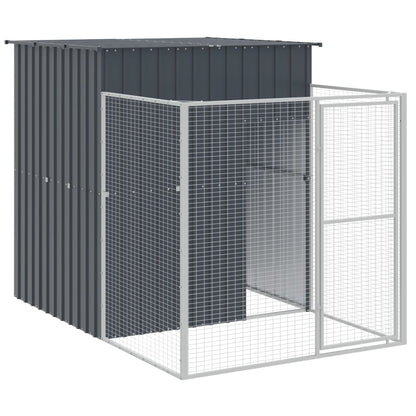 Casota p/ cães c/ parque 165x1067x181cm aço galvaniz. antracite