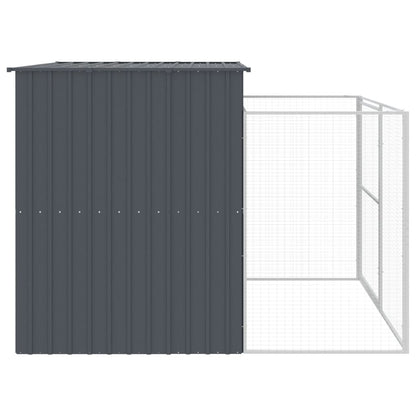 Casota p/ cães c/ parque 214x253x181 cm aço galvaniz. antracite