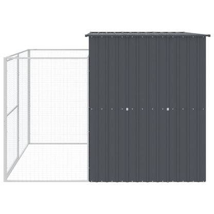 Casota p/ cães c/ parque 214x253x181 cm aço galvaniz. antracite