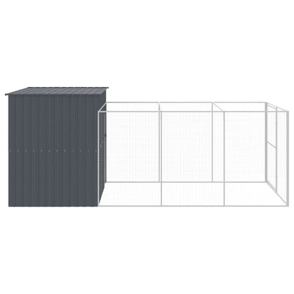 Casota p/ cães c/ parque 214x457x181 cm aço galvaniz. antracite