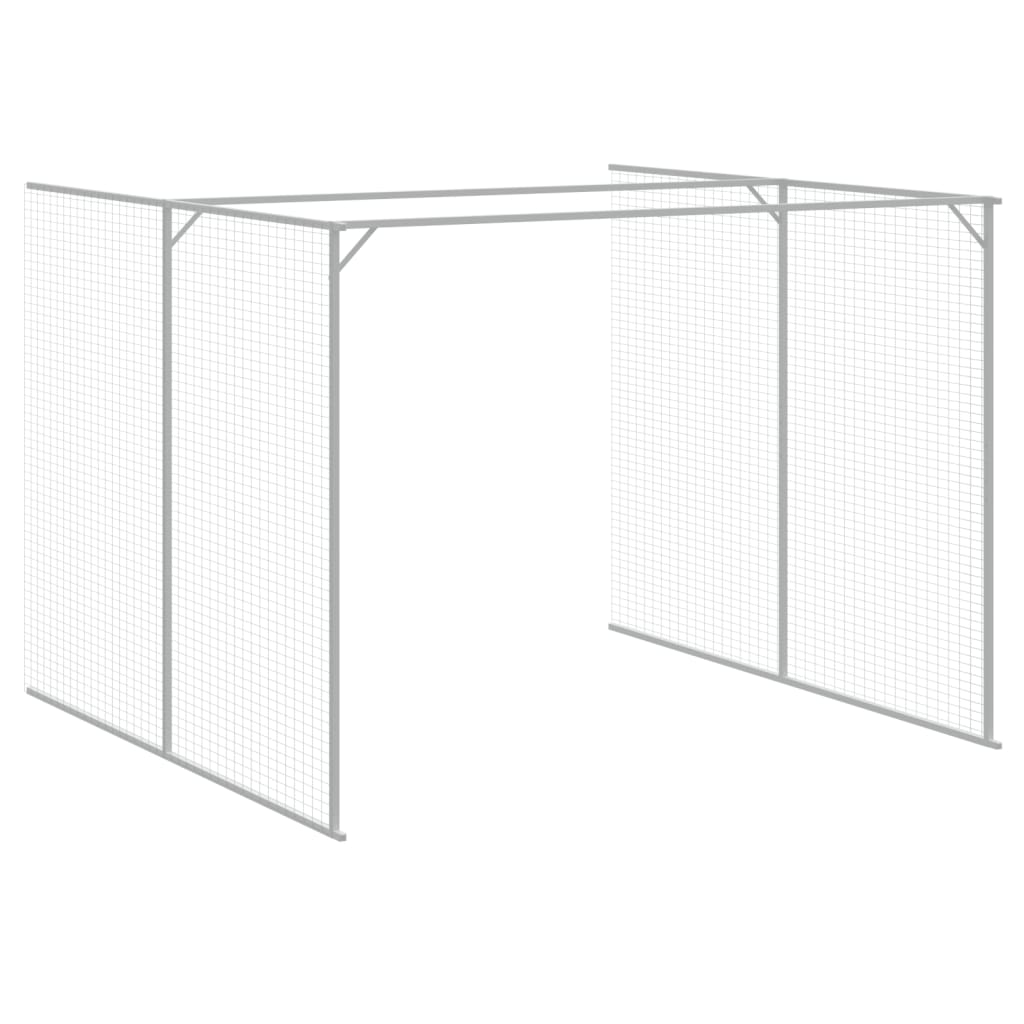 Casota p/ cães c/ parque 214x661x181 cm aço galvaniz. antracite