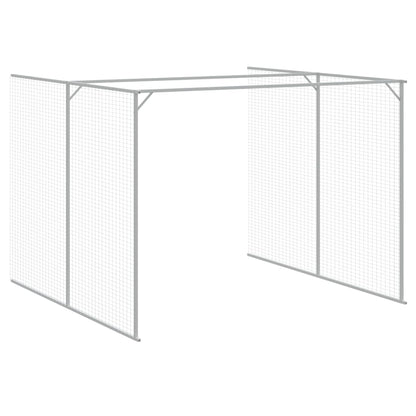 Casota cães c/ parque 214x457x181 cm aço galvaniz. cinza-claro