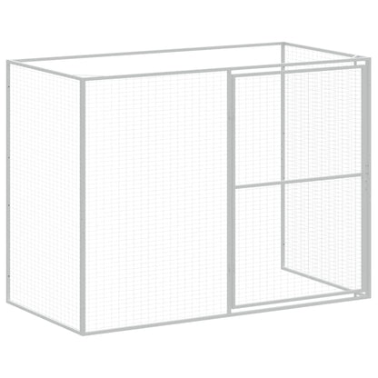 Casota cães c/ parque 214x865x181 cm aço galvaniz. cinza-claro