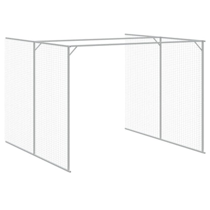 Casota cães c/ parque 214x1069x181 cm aço galvaniz. cinza-claro