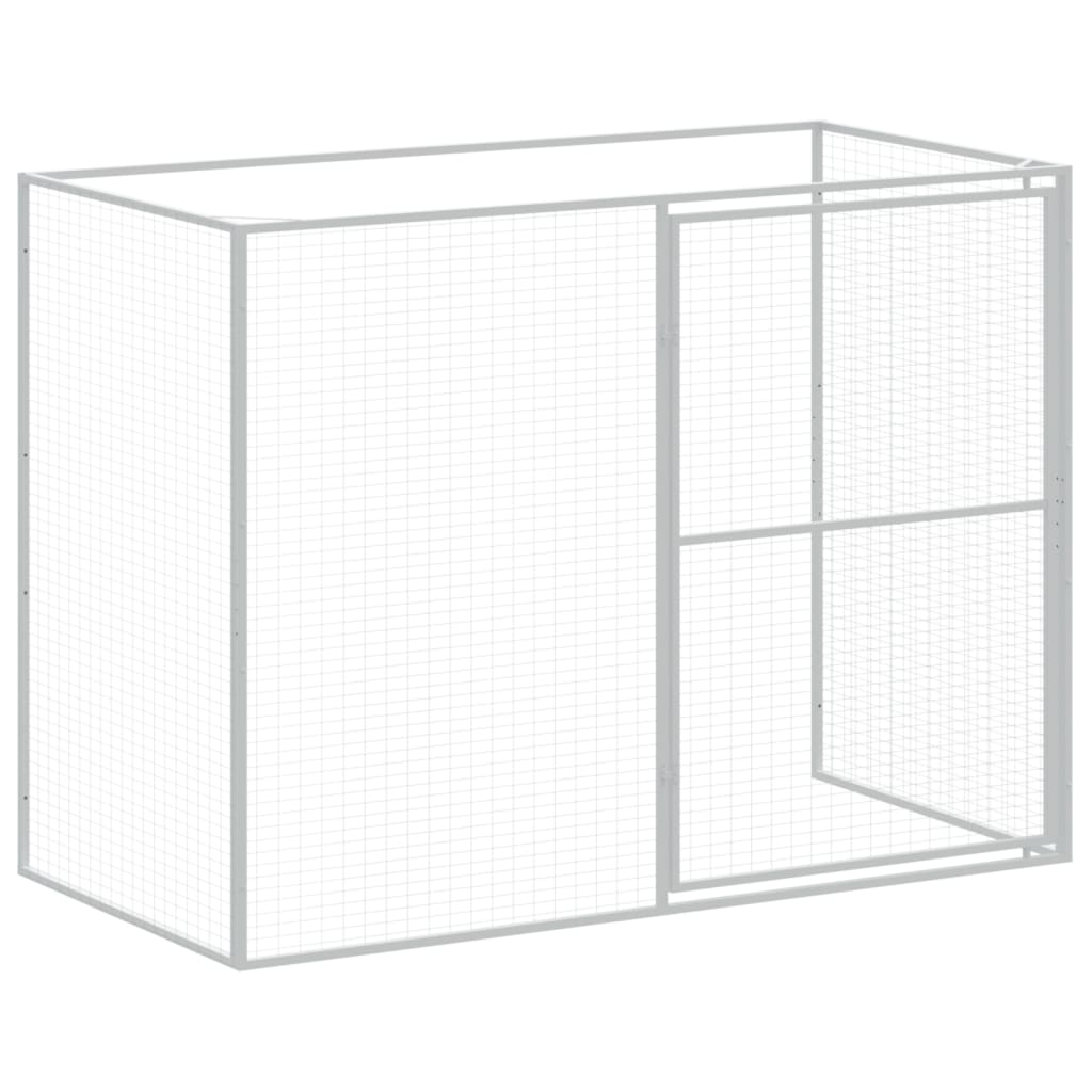 Casota cães c/ parque 214x1273x181 cm aço galvaniz. cinza-claro