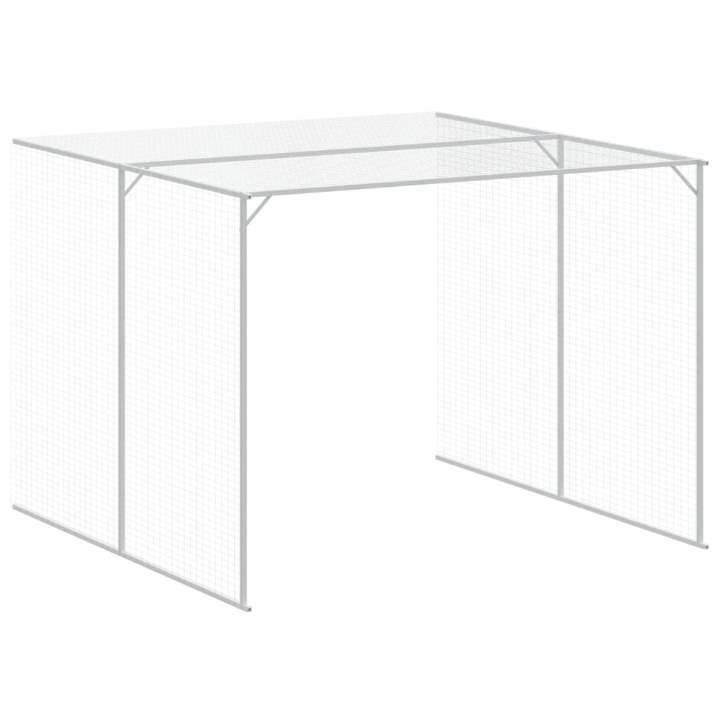 Casota p/ cães c/ parque 214x1273x181cm aço galvaniz. antracite