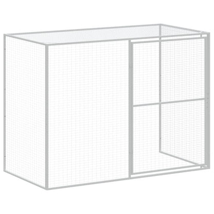 Casota cães c/ parque 214x865x181 cm aço galvaniz. cinza-claro