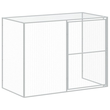 Casota cães c/ parque 214x1069x181 cm aço galvaniz. cinza-claro