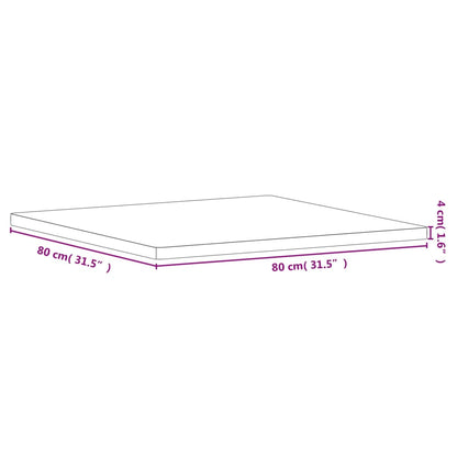 Tampo de mesa quadrado 80x80x4 cm madeira de faia maciça