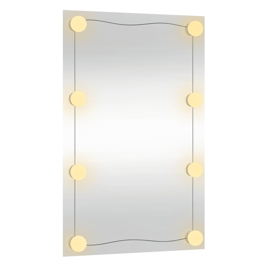 Espelho de parede retangular com luzes LED 40x60 cm vidro