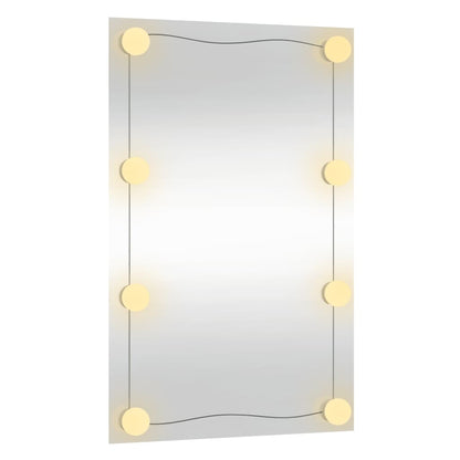 Espelho de parede retangular com luzes LED 40x60 cm vidro