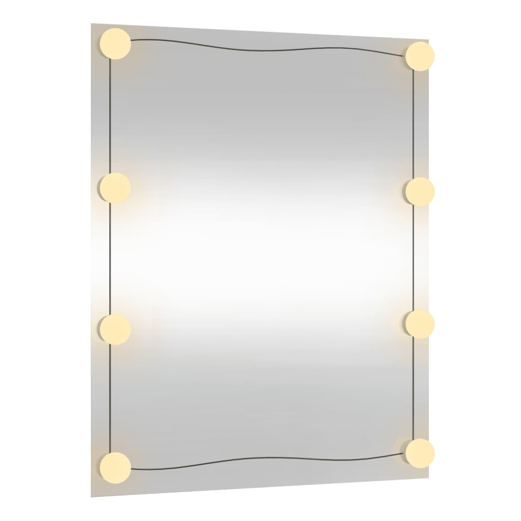 Espelho de parede retangular com luzes LED 50x60 cm vidro