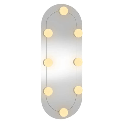 Espelho de parede oval com luzes LED 20x50 cm vidro