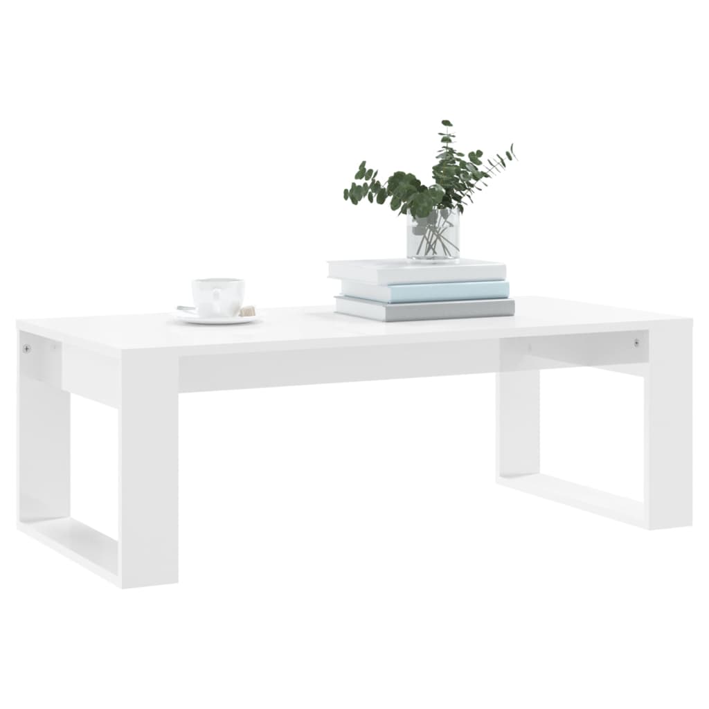 Mesa de centro 102x50x35 cm derivados madeira branco brilhante