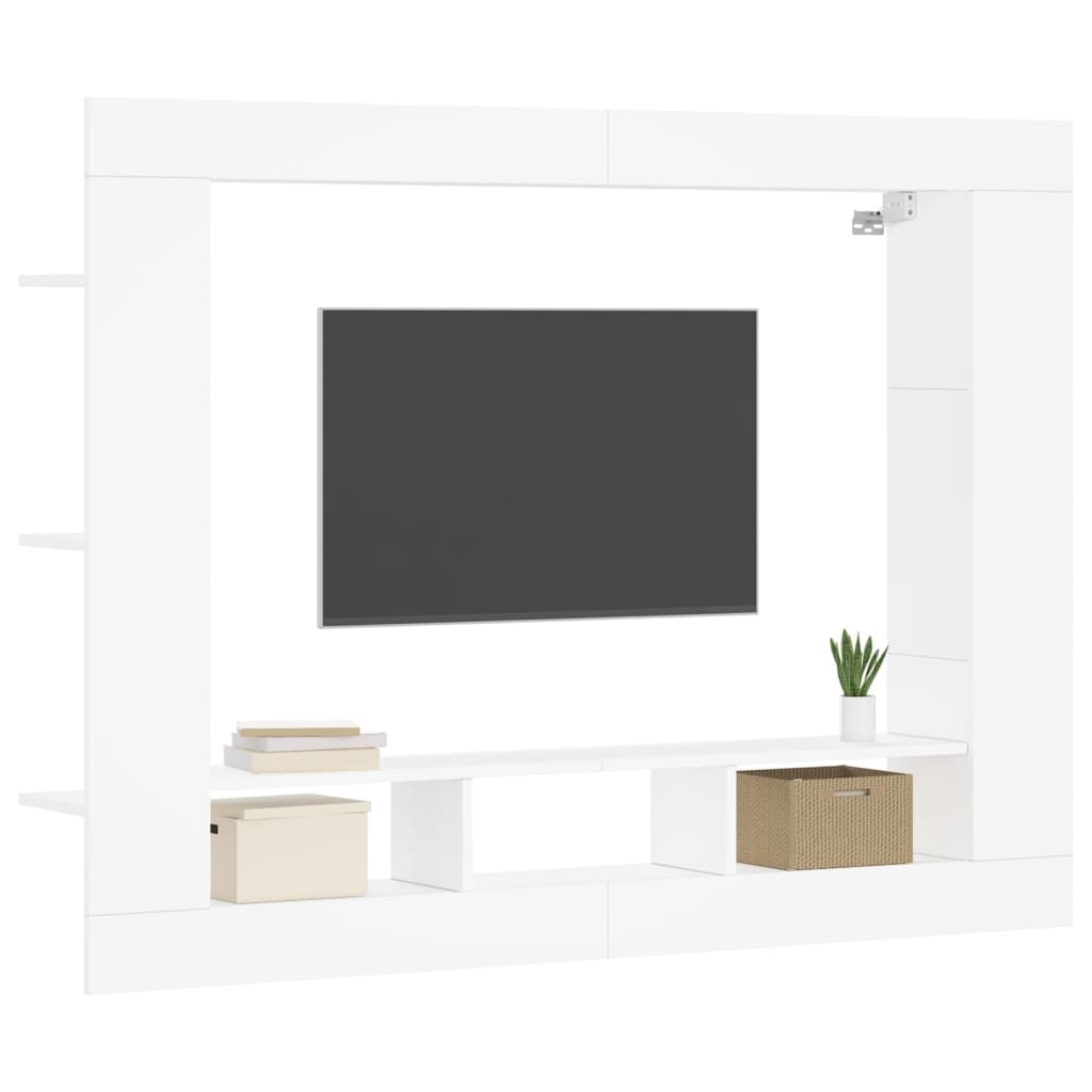 Móvel de TV 152x22x113 cm derivados de madeira branco