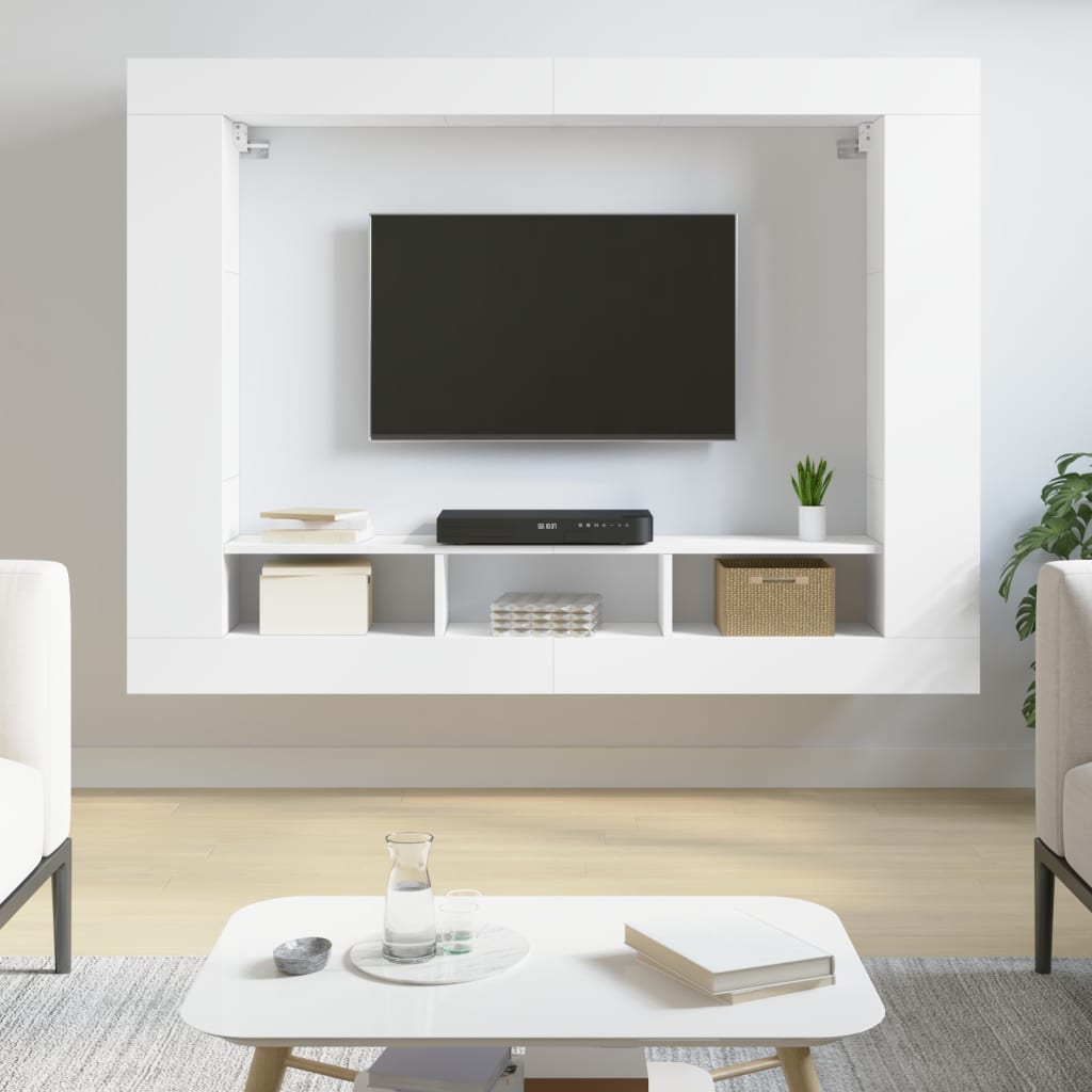 Móvel de TV 152x22x113 cm derivados de madeira branco