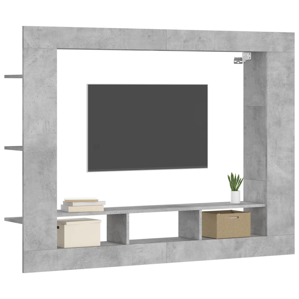 Móvel de TV 152x22x113 cm derivados de madeira cinzento cimento