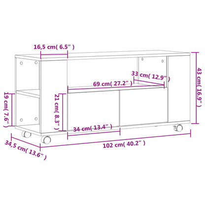 Móvel de TV 102x34,5x43 cm derivados de madeira branco