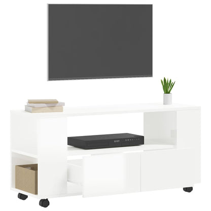 Móvel de TV 102x34,5x43 cm derivados madeira branco brilhante