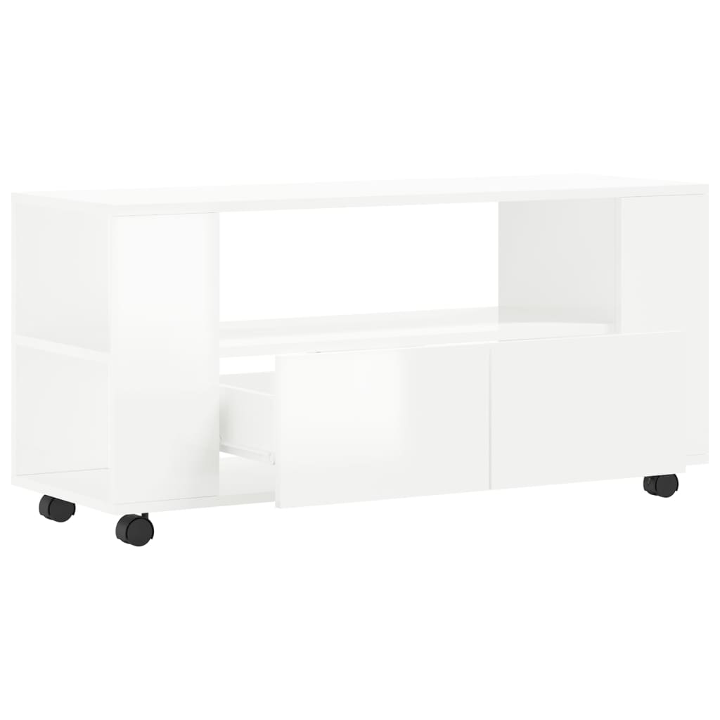 Móvel de TV 102x34,5x43 cm derivados madeira branco brilhante