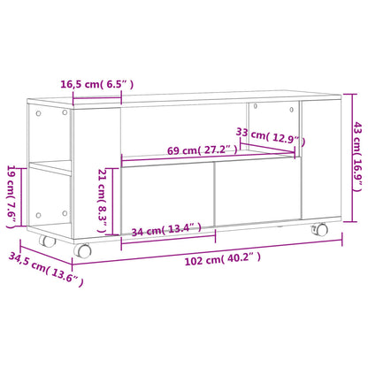 Móvel de TV 102x34,5x43 cm derivados madeira branco brilhante