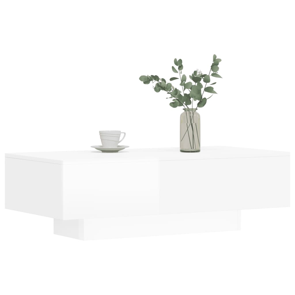 Mesa de Centro Inska de 100 cm - Branco Brilhante - Design Moderno