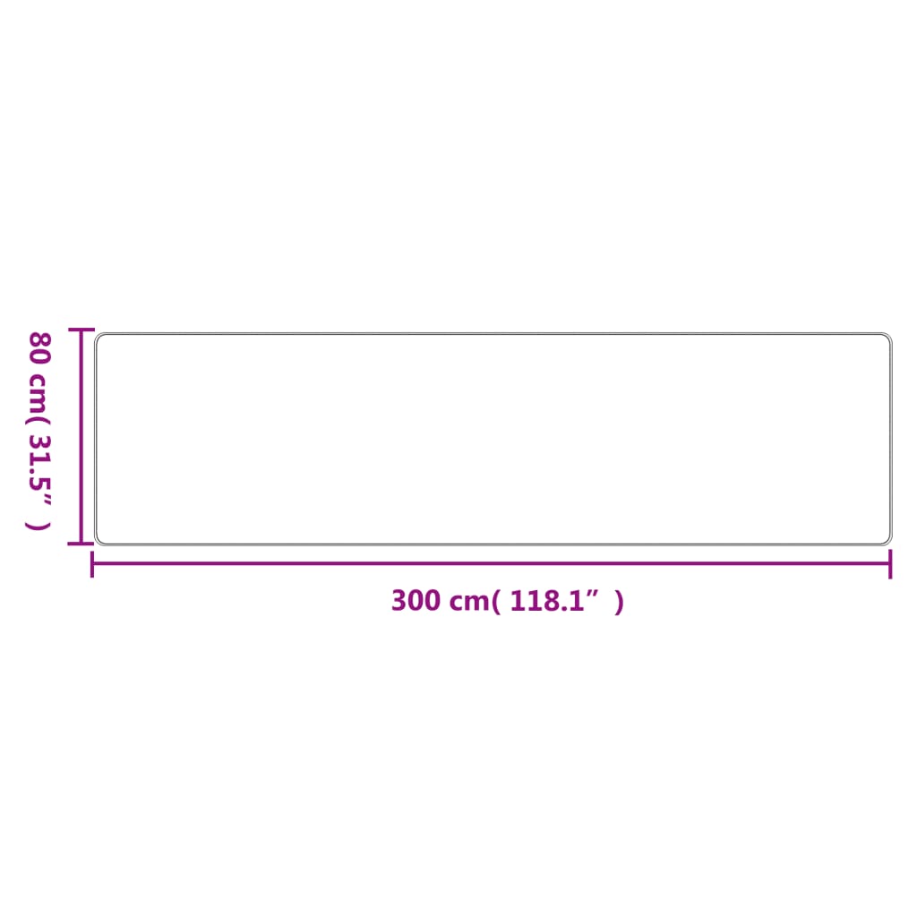 Tapete/passadeira 80x300 cm aspeto sisal antracite