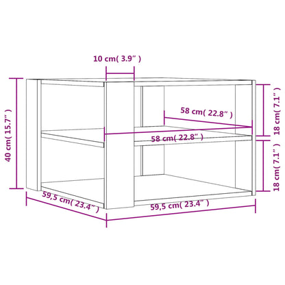 Mesa de centro 59,5x59,5x40 cm derivados madeira cinza-cimento