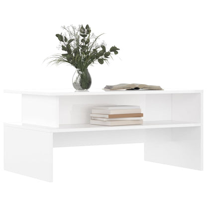 Mesa de centro 90x55x42,5 cm derivados madeira branco brilhante