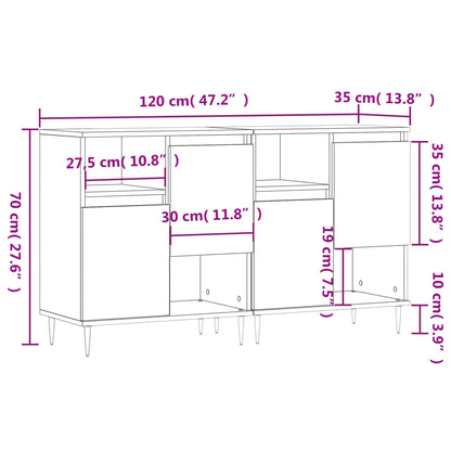 Aparadores 2 pcs derivados de madeira branco