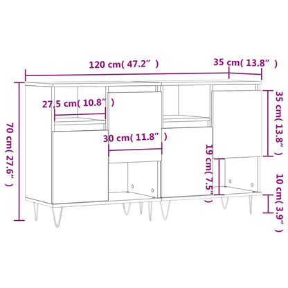 Aparadores 2 pcs derivados de madeira branco