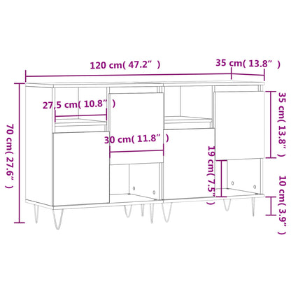 Aparadores 2 pcs derivados de madeira preto