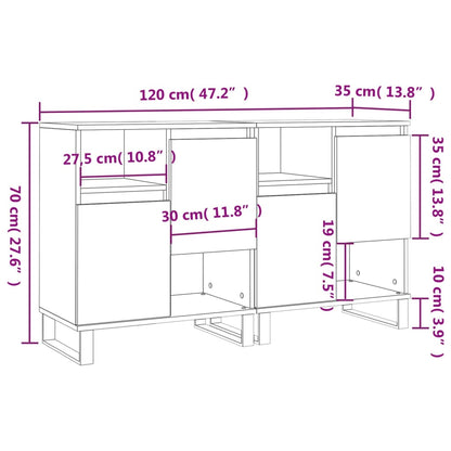 Aparadores 2 pcs derivados de madeira cinzento cimento