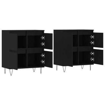 Aparadores 2 pcs derivados de madeira preto