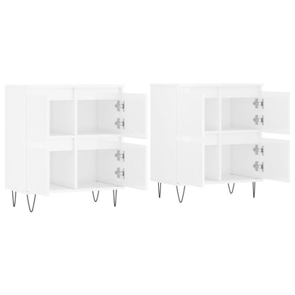 Aparadores 2 pcs derivados de madeira branco brilhante