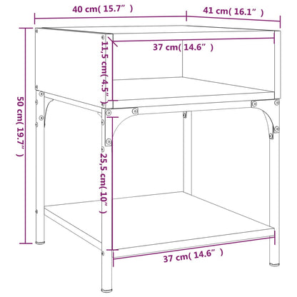 Mesa de cabeceira 40x41x50 cm derivados madeira cinzento sonoma