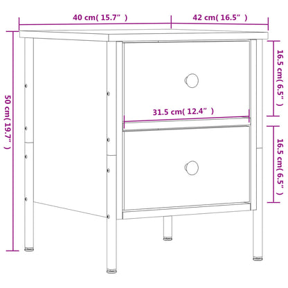 Mesa de cabeceira 40x42x50 cm derivados madeira carvalho sonoma