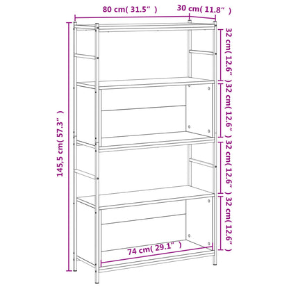 Estante 80x30x145,5 cm derivados de madeira/ferro cinza sonoma