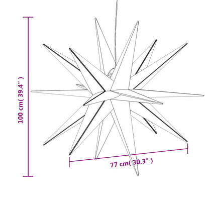 Luzes de Natal com LEDs 3 pcs dobrável branco 100 cm