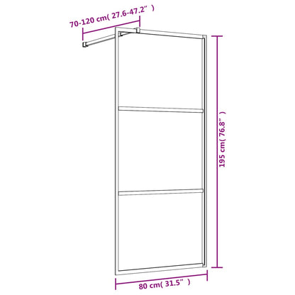 Divisória de chuveiro 80x195 cm vidro transparente ESG vermelho