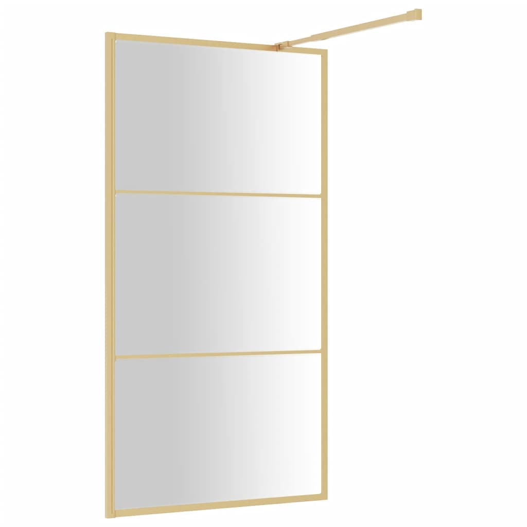 Divisória de chuveiro 115x195 cm vidro transparente ESG dourado