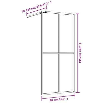 Divisória de chuveiro 80x195 cm vidro transparente ESG dourado