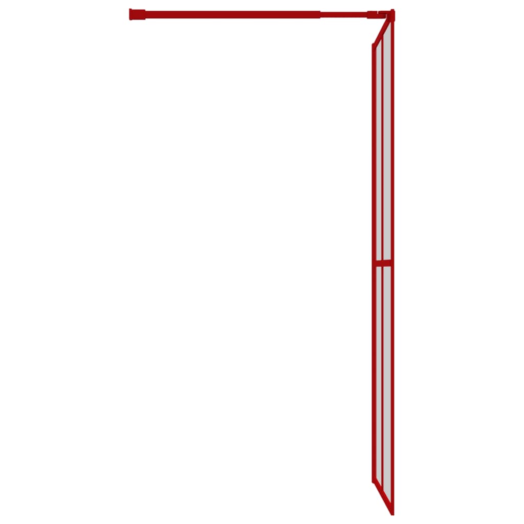 Divisória de chuveiro 90x195 cm vidro transparente ESG vermelho