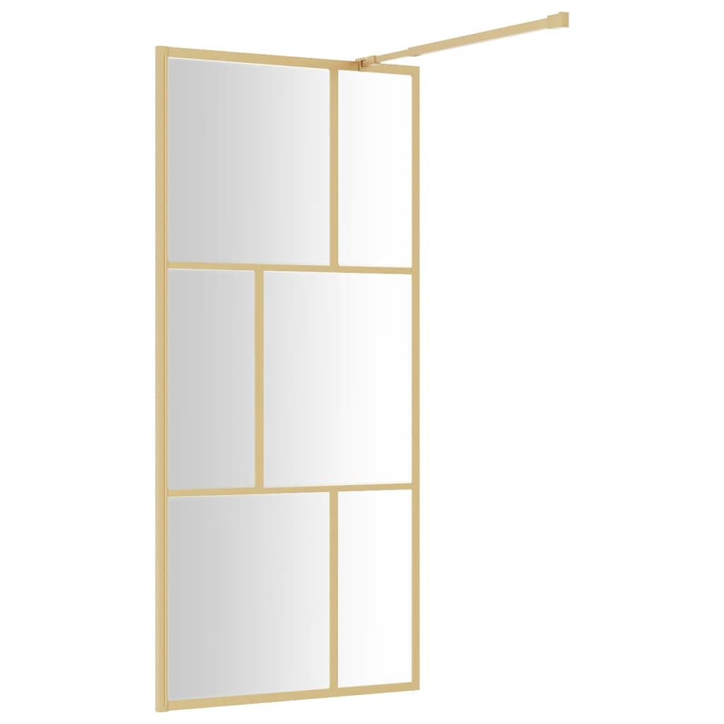 Divisória de chuveiro 80x195 cm vidro transparente ESG dourado